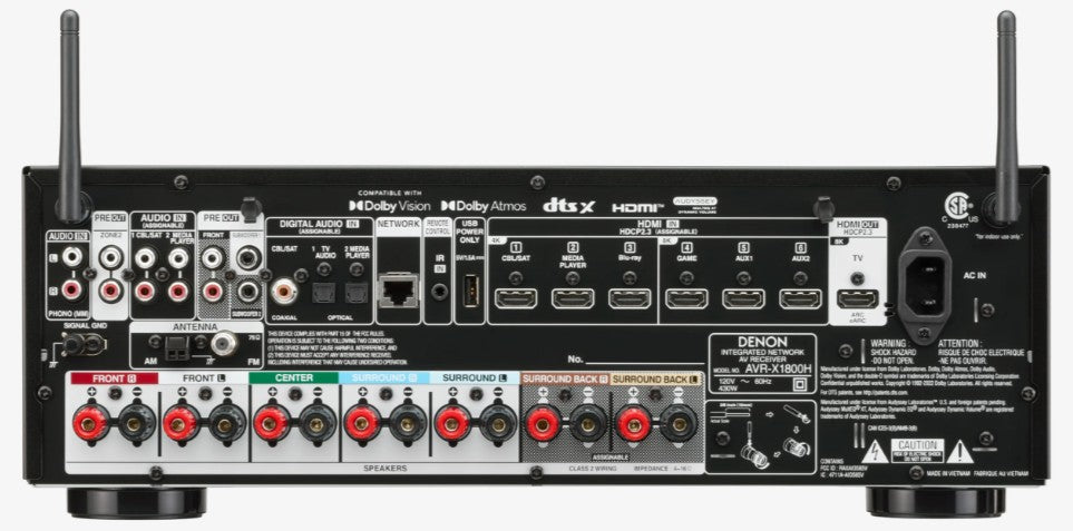 Denon AVRX1800HBKE2 7.2 Channel AV Receiver (Piece)